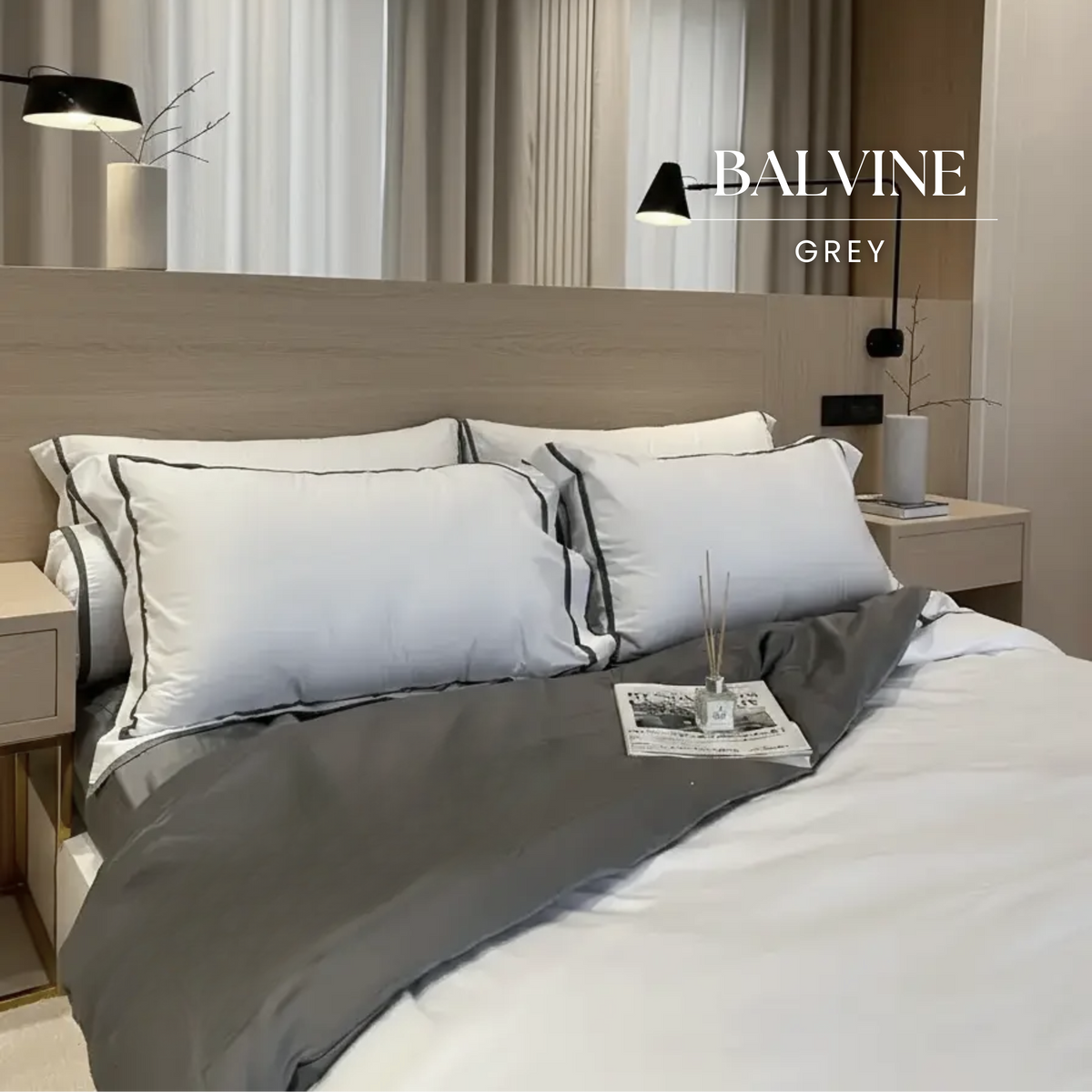 Cotton ( TC 400 ) - 180 x 200 x 40 - SALE Balvine Grey