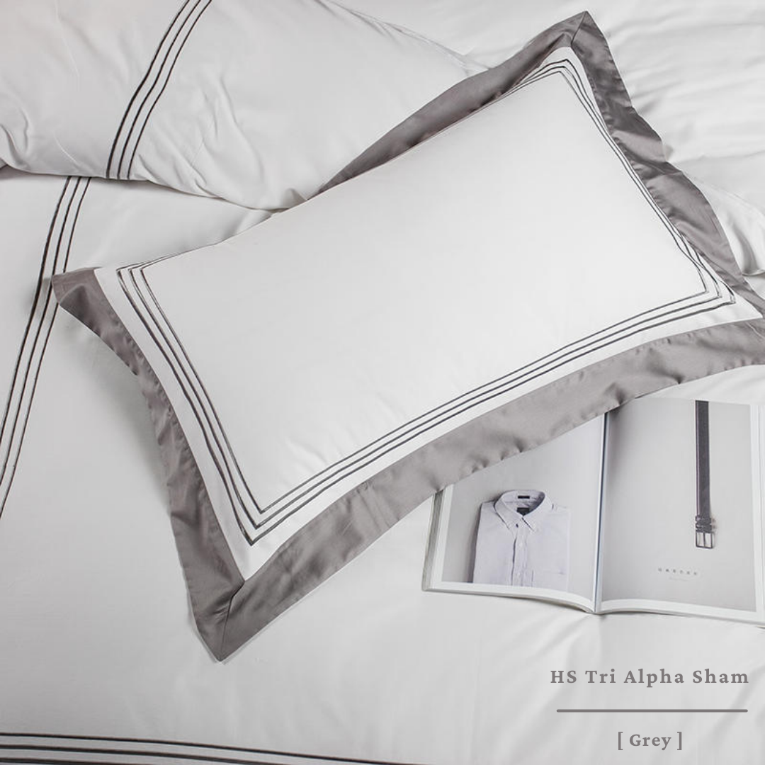 Cotton ( TC 400 ) - 160 x 200 x 40 - Tri Alpha Sham Grey