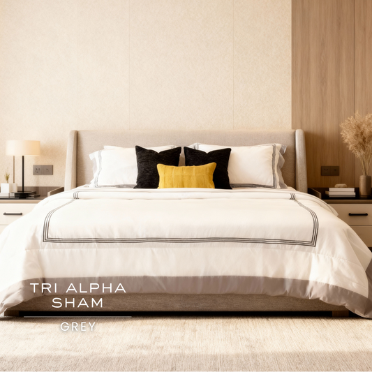 Cotton ( TC 400 ) - 160 x 200 x 40 - Tri Alpha Sham Grey
