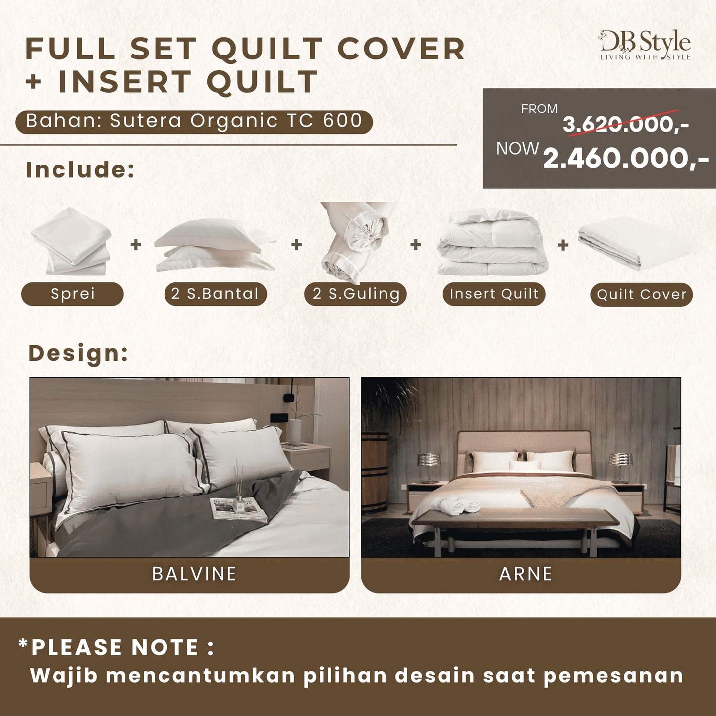 Sale 40% Sprei + Bedcover Set Hotel Series ( Design List )