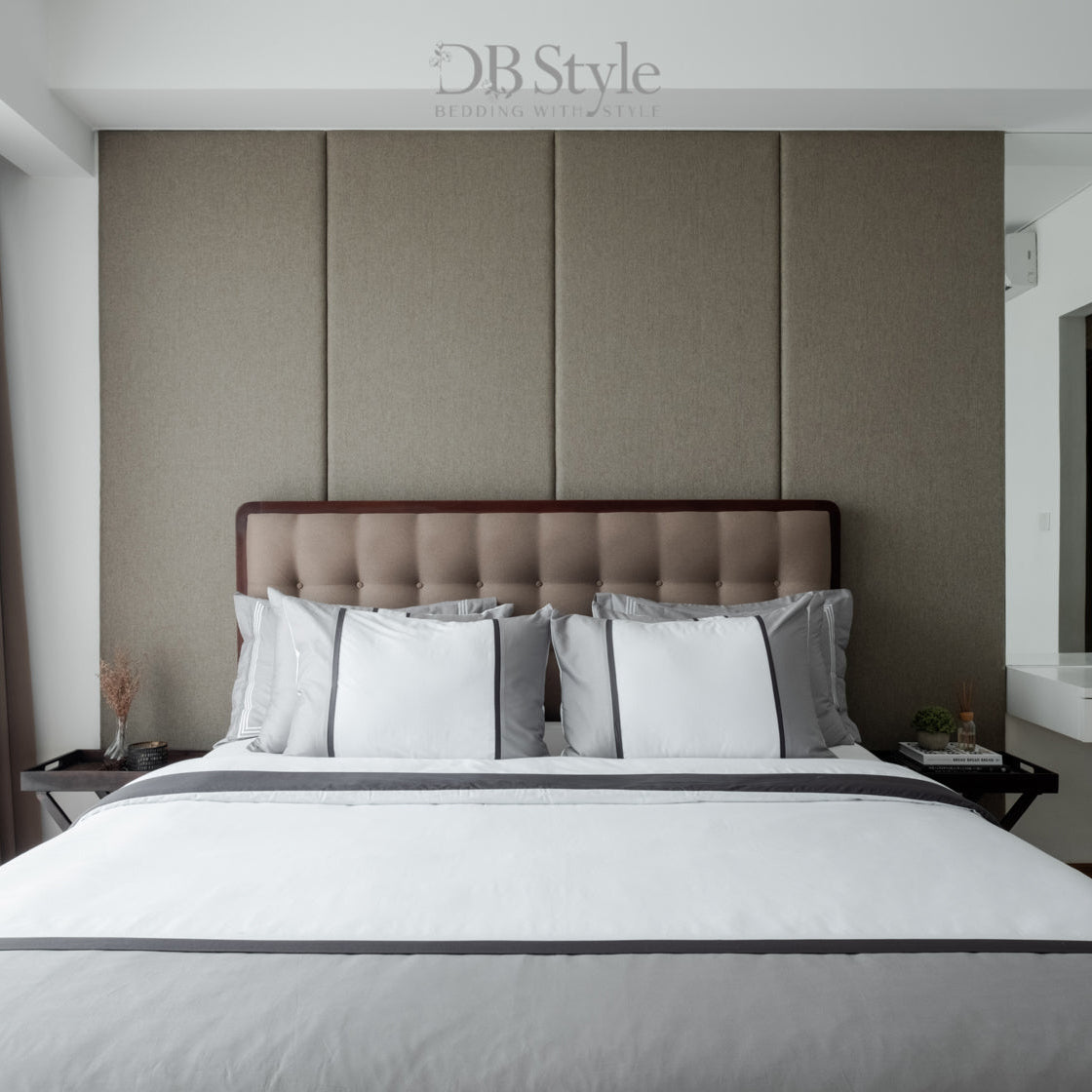 Cotton ( TC 400 ) - 180 x 200 x 40 - Grand Border Grey Duvet