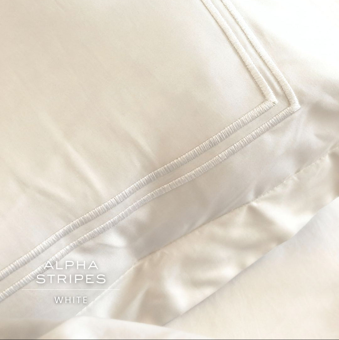 Cotton ( TC 800 ) - 100 x 200 x 33 - Alpha Stripe Base White List White Duvet