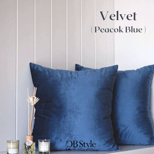 Velvet ( Peacok Blue ) - Pillow Cushion